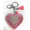 Cuore Piccolo Portachiavi 3D ,Morbido Ciondolo Borsa Zaino da Donna Rosa