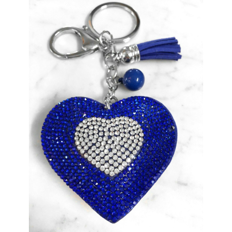 Cuore Piccolo Portachiavi 3D ,Morbido Ciondolo Borsa Zaino da Donna Blu