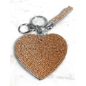 Cuore Piatto Portachiavi 3D ,Morbido Ciondolo Borsa Zaino da Donna beige