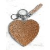 Cuore Piatto Portachiavi 3D ,Morbido Ciondolo Borsa Zaino da Donna beige