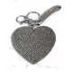 Heart Plate Keychain 3D, Soft Pendant Bag Women's Backpack silver