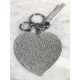 Heart Plate Keychain 3D, Soft Pendant Bag Women's Backpack white