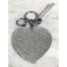 Cuore Piatto Portachiavi 3D ,Morbido Ciondolo Borsa Zaino da Donna bianco