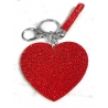 Heart Plate Keychain 3D, Soft Pendant Bag Women's Backpack red
