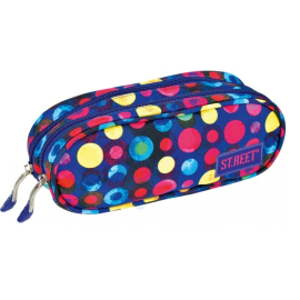 Two zippered pencil case ST.REET Pois school original