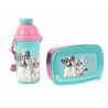 Happy Friends Cane e Gatto Set Colazione Box Portamerenda,Borraccia Automatica