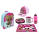 LOL Surprise Paillettes Blu-Rosa Zainetto Zaino set Scuola asilo 6 pezzi