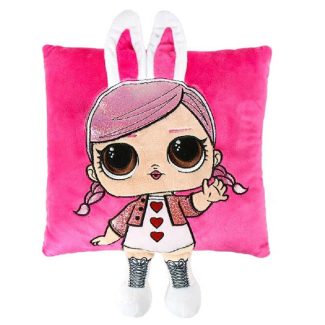 LOL Surprise Cuscino con Bambola Applicazione Ricamata 30x30cm Rosa