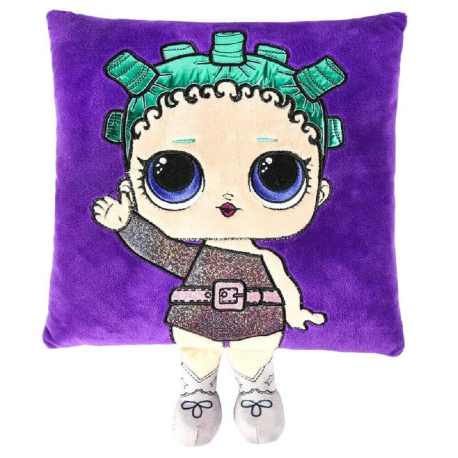 LOL Surprise Cuscino con Bambola Applicazione Ricamata 30x30cm Rosa