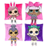 set 4 Cuscini LOL Surprise con Bambola Applicazione Ricamata 30x30cm