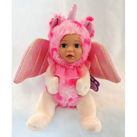 BeBe Plush Butterfly Doll with Glitter Wings 23cm Color Violet