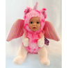 Bambola Unicorno Peluche BeBe con Ali Glitter 23cm Colore Rosa