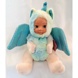 BeBe Plush Unicorn Doll with Glitter Wings 23cm Color Blue