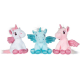 Unicorno Peluche con Ali Glitter 20cm Colore Bianco