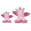 set 2 Unicorns Plush with 20 and 28 cm Glitter wings Color Pink