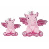set 2 Unicorni Peluche con Ali Glitter da 20 e 28 cm Colore Rosa
