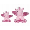 set 2 Unicorns Plush with 20 and 28 cm Glitter wings Color Pink