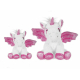 set 2 Unicorns Plush with 20 and 28 cm Glitter wings Color Pink