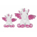 set 2 Unicorni Peluche con Ali Glitter da 20 e 28 cm Colore Bianco
