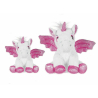 set 2 Unicorni Peluche con Ali Glitter da 20 e 28 cm Colore Bianco
