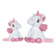 set 2 Unicorns Plush with 20 and 28 cm Glitter wings Color Pink