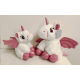 set 2 Unicorni Peluche con Ali Glitter da 20 e 28 cm Colore Rosa