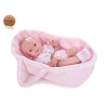 NINES D'ONIL Doll 37cm My Baby in Pink Cot Body articulated in Vinyl