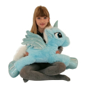 Grande Peluche Unicorno 60cm Blu Pony Cavallo Bambini Ragazzi Adulti
