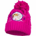 Disney Frozen Anna and Elsa Pon Pon Hat Winter Acrylic Baby Girl Size 3-8 Fucsia