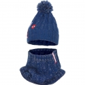 Spider Man 2 pezzi Cappello con Pon Pon + Scaldacollo Invernale Bambino 3-8anni Blu
