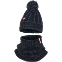 Spider Man 2 pezzi Cappello con Pon Pon + Scaldacollo Invernale Bambino 3-8anni Nero