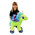 Unicorno 50 cm Grande Peluche in Piedi Pony Cavallo Verde per Bambini Ragazzi