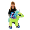 Unicorno 50 cm Grande Peluche in Piedi Pony Cavallo Verde per Bambini Ragazzi