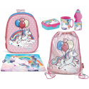 3D Backpack Unicorn Magic Backpack Set, Sports Bag, Kindergarten School Snack Box