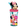 Disney Minnie Mouse Bloom Bicchiere 3D con Figurina e Cannuccia Bambini
