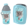 Studio Pets Blue Cat Breakfast Set Snack Box, Automatic School Bottle
