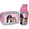 Pink Cat Dog Breakfast Set Snack Box, Automatic School Bottle