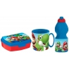 Super Mario Set Colazione Box Porta Merenda + Borraccia + Tazza - Bicchiere scuola