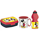 Topolino 90 Set Breakfast Snack Box + Bottle + Cup - School glass