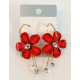 Summer Flower Large Hoop Earrings with Crystals for Women