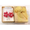Summer Flower Large Hoop Earrings with Crystals for Women