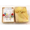 Fiore Estivo Multicolore / argento Orecchini a Cerchio con Cristalli da Donna Grande
