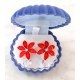 Fiore Rosso Orecchini a Bottone con Cristalli da Donna Grande