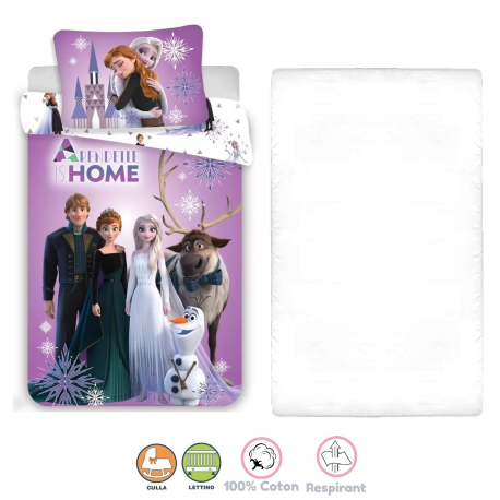 Disney Frozen Rosa 3Pezzi Set Lettino Culla Copripiumino + Federa + Lenzuola con Angoli