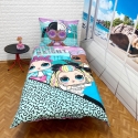 LOL Surprise BRIGHT Set lenzuola, Copripiumino 140x200 letto singolo 100% cotone Biancheria da letto