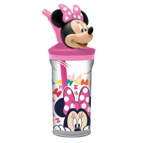 Disney Minnie Mouse Eletric 3D Cup with Figurine and Straw for Children