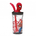 Spiderman Bicchiere 3D con Figurina e Cannuccia Bambini