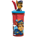 Paw Patrol Bicchiere 3D con Figurina e Cannuccia Bambini