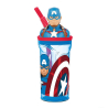 Capitan America Bicchiere 3D con Figurina e Cannuccia Bambini