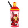 IRON MAN Bicchiere 3D con Figurina e Cannuccia Bambini